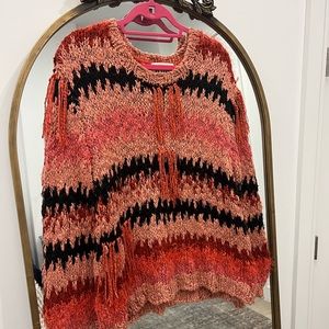 Flor love and lemons pink and red sweater size XS